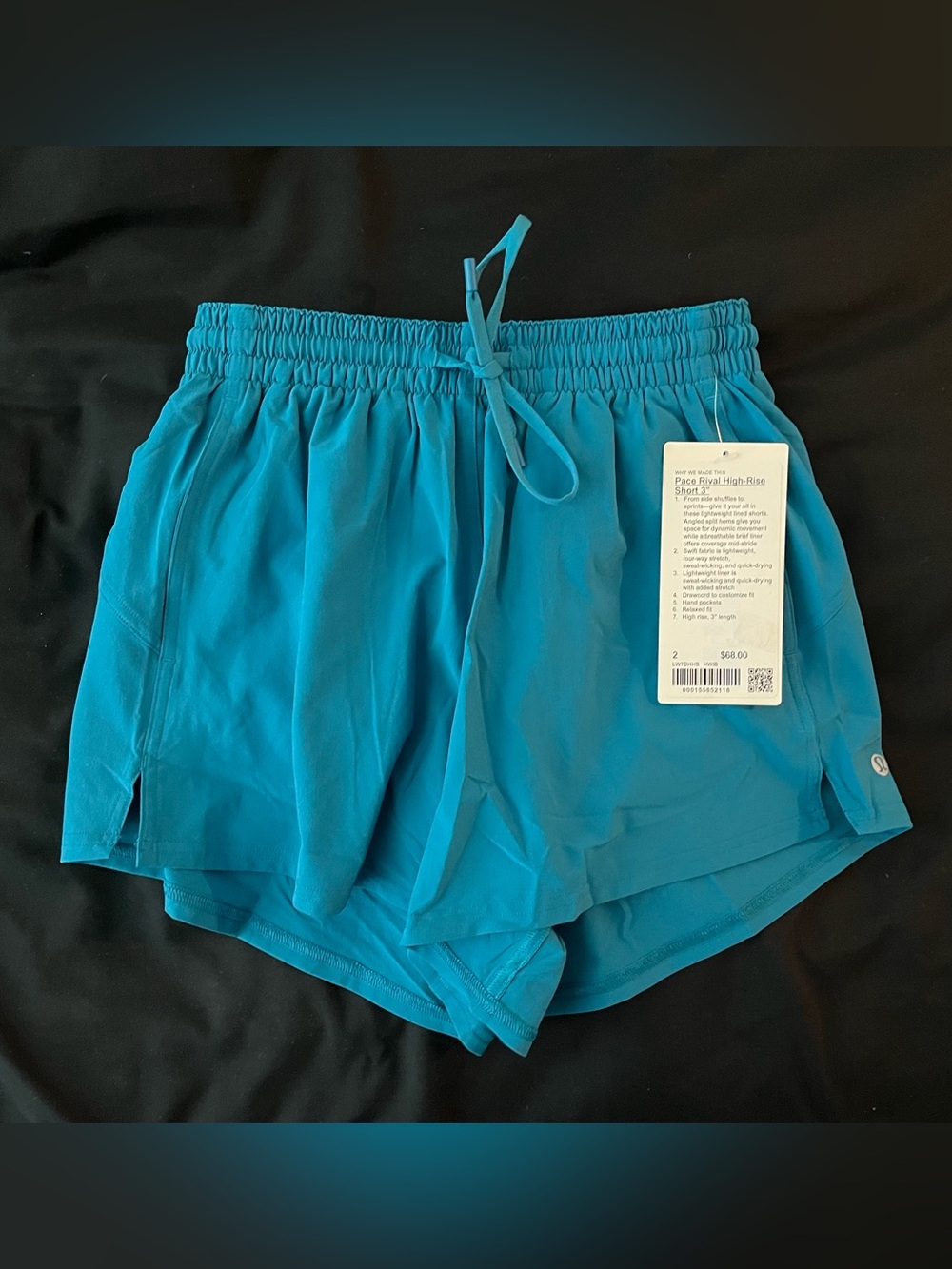 lululemon athletica Women's High-Rise Running Shorts - Teal Blue (HWIB) NWT